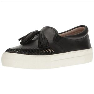 Firth Leather Mocassin Black Slip-On Sneakers with Tassels‎